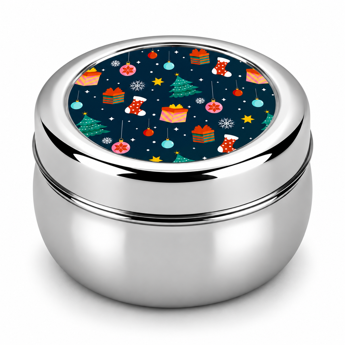 Santa’s Festive Combo – Steel Mug & Snacks Box