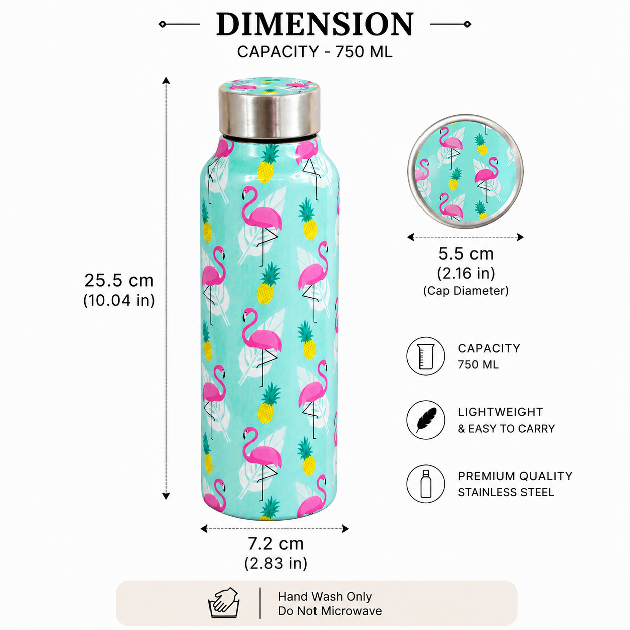 Handcrafted Eco-Friendly Meenakari Steel Bottle(750 ML)