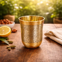 Elegant Brass Glass & Oval Tray Festive Gift Combo Set