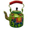 Decorative Green Kettle | Hand Painted Home & Garden Decor