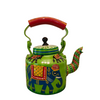 Decorative Green Kettle | Hand Painted Home & Garden Decor