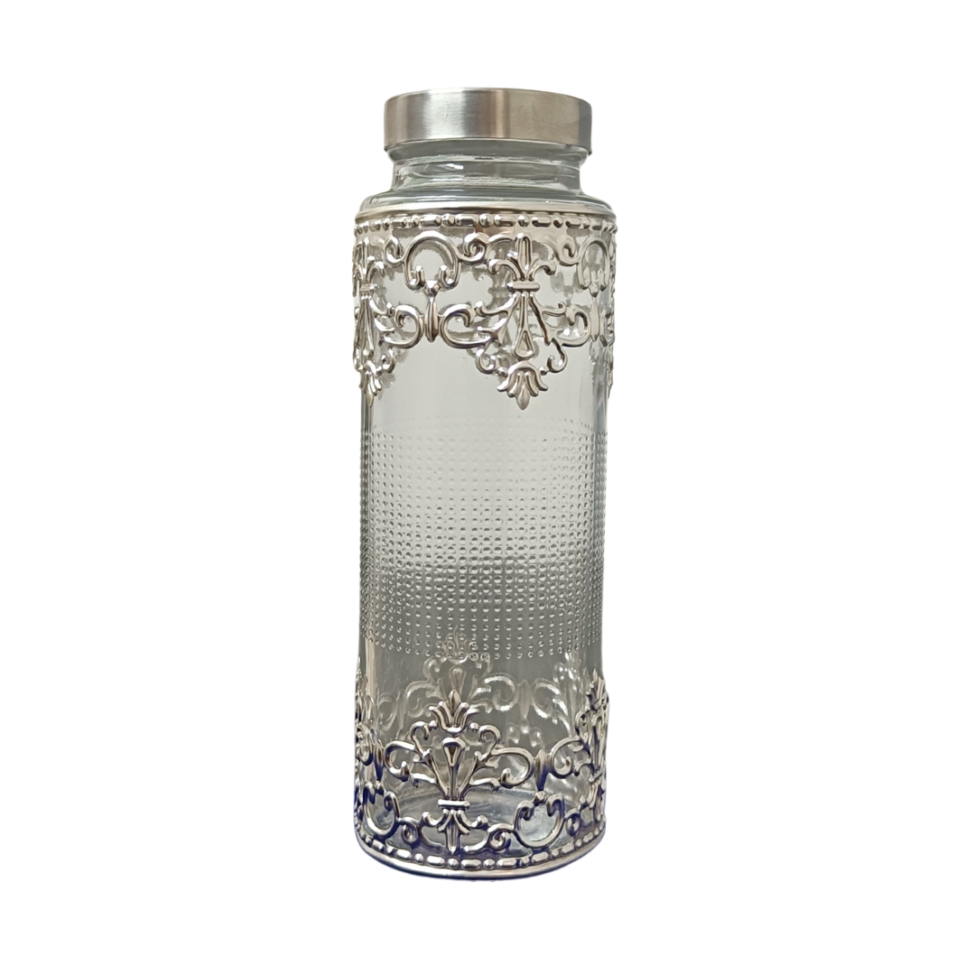Royal German Silver Designer Glass Water Bottle – Luxury Eid Gift Box