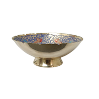 Handcrafted Brass Decorative Plate | Peacock & Floral Design Meenakari Artwork for Home Décor