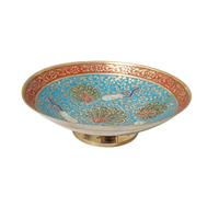 Handcrafted Meenakari Brass Serving Bowl | Peacock Design Decorative Dry Fruit Bowl
