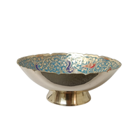 Handcrafted Meenakari Brass Bowls Set of 2 | Peacock Design Decorative Dry Fruit & Serving Bowls