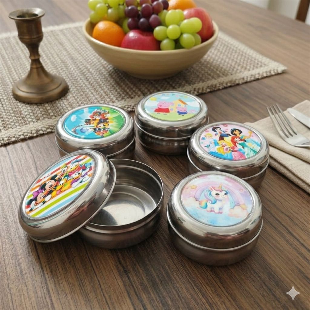 Cartoon Character Kids Snack Box | Set of 5(PawPetrol-Disney-Princess-Unicorn-Mickymouse-Peppapig)