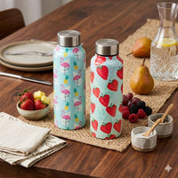Handcrafted Eco-Friendly Meenakari Steel Bottle(750 ML)| Set of 2