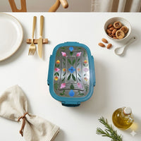 Handpainted Leak Proof Stainless Steel Lunch Box | Floral Printed Bento Tiffin for Kids & Office