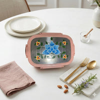 Handpainted Leak Proof Stainless Steel Lunch Box | Floral Printed Bento Tiffin for Kids & Office