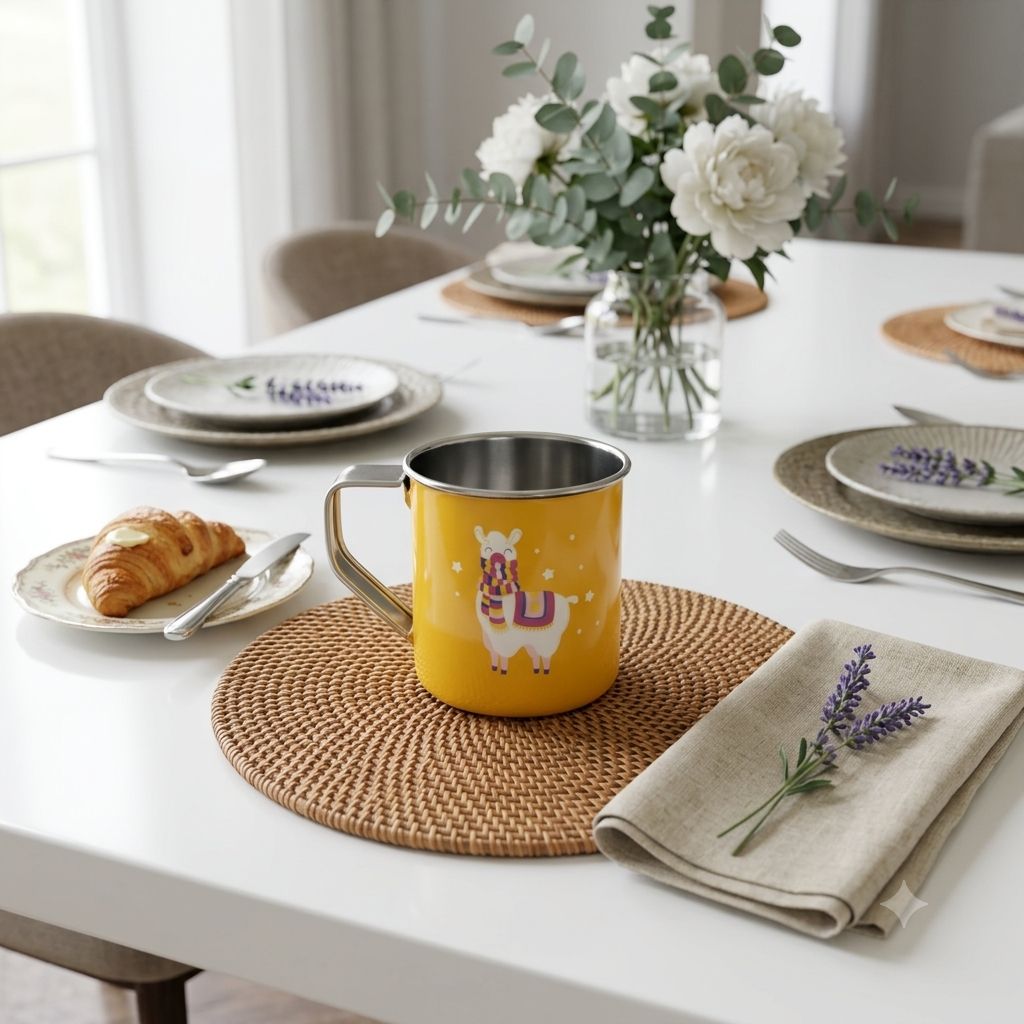 Handcrafted Meenakari Stainless Steel Mug | Traditional Indian Tea & Coffee Cup