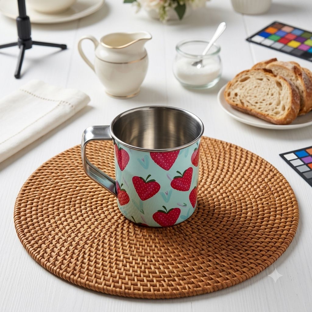 Handcrafted Meenakari Stainless Steel Mug | Traditional Indian Tea & Coffee Cup