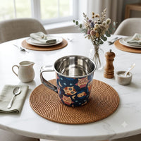 Handcrafted Meenakari Stainless Steel Mug | Traditional Indian Tea & Coffee Cup
