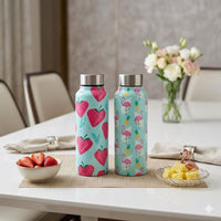 Handcrafted Eco-Friendly Meenakari Steel Bottle(750 ML)| Set of 2