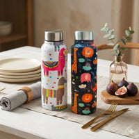 Handcrafted Eco-Friendly Meenakari Steel Bottle(750 ML)| Set of 2