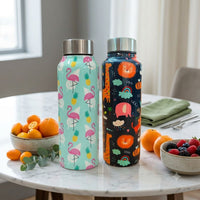 Handcrafted Eco-Friendly Meenakari Steel Bottle(750 ML)| Set of 2