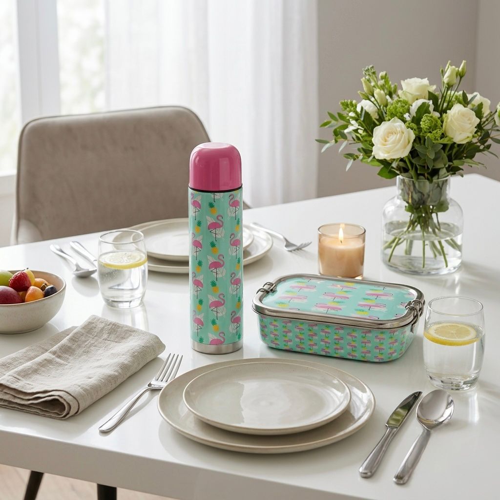 Stainless Steel Lunch Box & Water Thermos Set