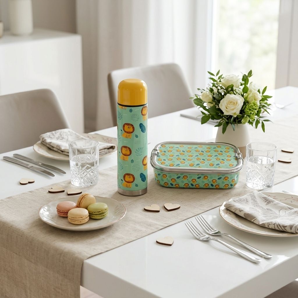 Stainless Steel Lunch Box & Water Thermos Set
