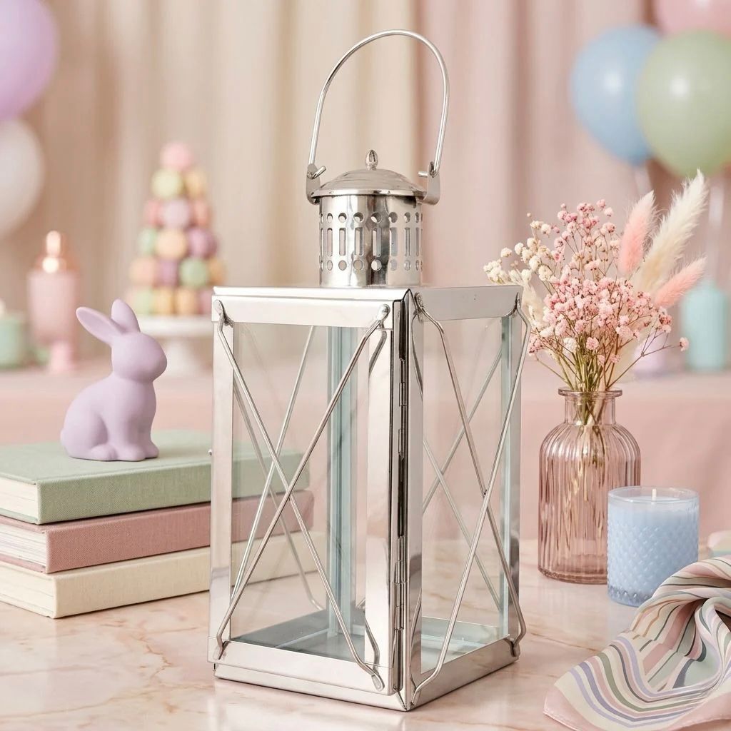 Nickel Metal Aroma Lamp | Contemporary Lantern for Home Decor