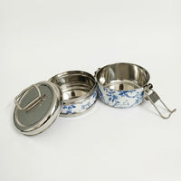 Eco-Friendly Meenakari Stainless Steel Double Layer Lunch Box – Stylish & Durable