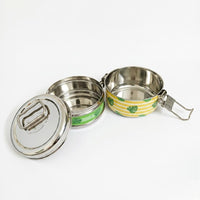 Eco-Friendly Meenakari Stainless Steel Double Layer Lunch Box – Stylish & Durable