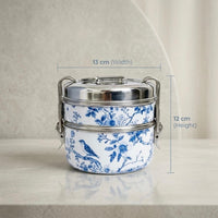 Eco-Friendly Meenakari Stainless Steel Double Layer Lunch Box – Stylish & Durable