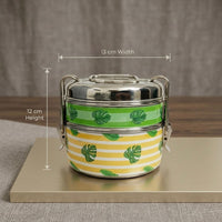 Eco-Friendly Meenakari Stainless Steel Double Layer Lunch Box – Stylish & Durable