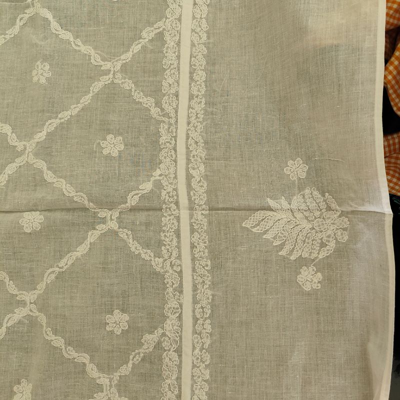 Chikankari Embroidered Table Cover | Intricate Handcrafted Table Linen