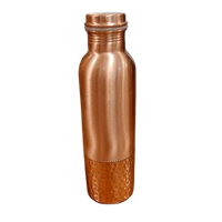 Pure Copper Water Bottle with 1 Glass – Ayurvedic Drinking Set for Health & Wellness
