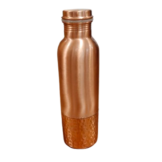 Pure Copper Water Bottle with 1 Glass – Ayurvedic Drinking Set for Health & Wellness