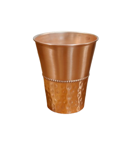 Pure Copper Water Bottle with 1 Glass – Ayurvedic Drinking Set for Health & Wellness