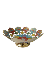 Handcrafted Floral Metal Decorative Bowl | Elegant Centerpiece, Fruit Bowl