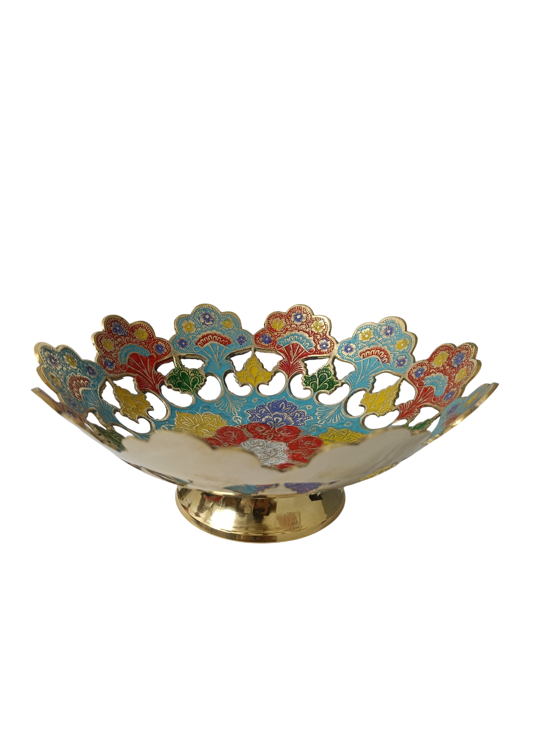 Handcrafted Floral Metal Decorative Bowl | Elegant Centerpiece, Fruit Bowl
