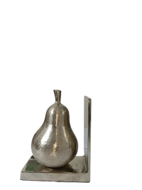 Decorative Metal Pear Bookends | Elegant Home Office Bookshelf Decor