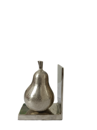 Decorative Metal Pear Bookends | Elegant Home Office Bookshelf Decor