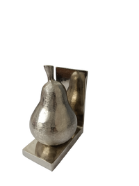 Decorative Metal Pear Bookends | Elegant Home Office Bookshelf Decor