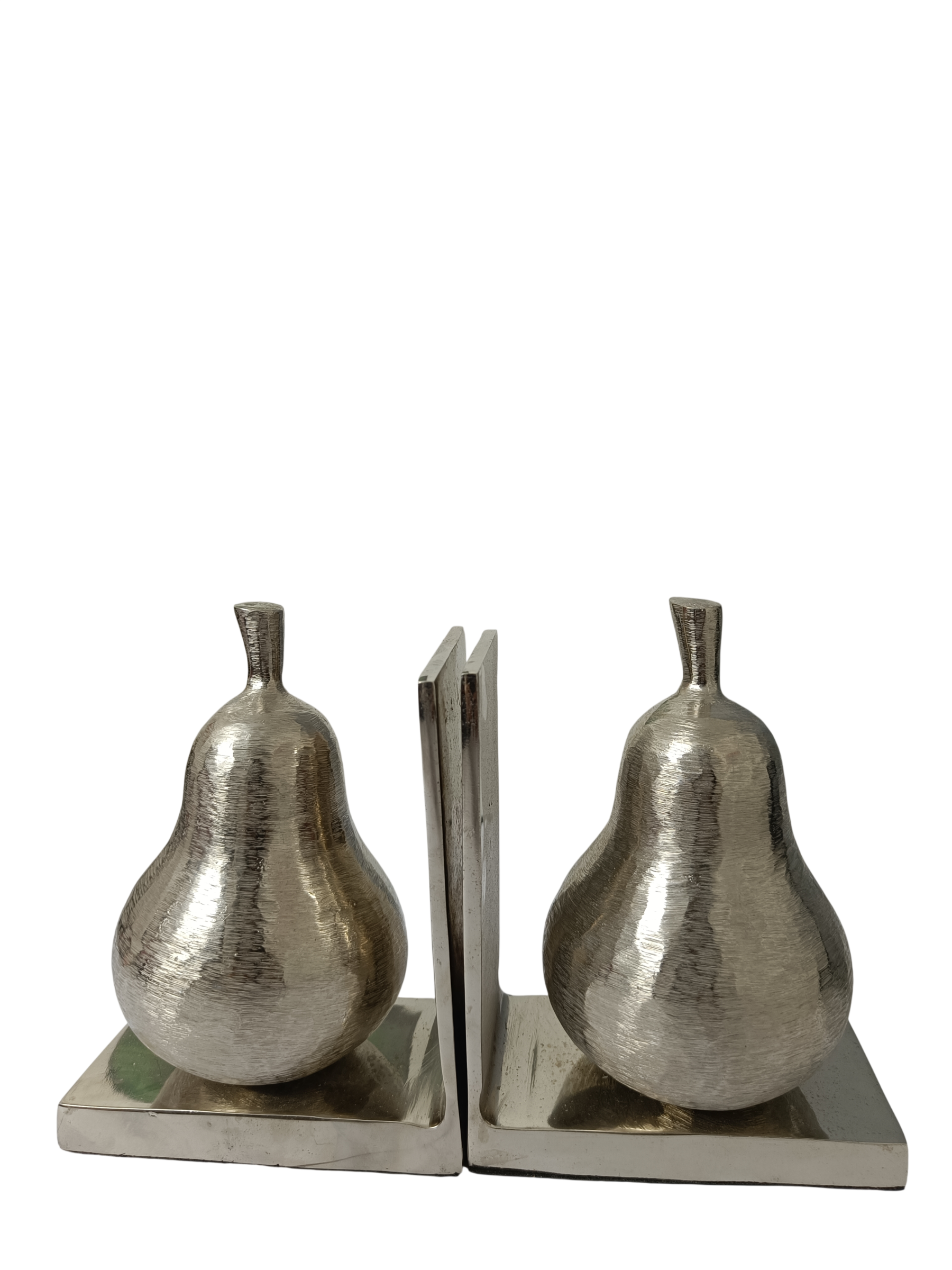 Decorative Metal Pear Bookends | Elegant Home Office Bookshelf Decor
