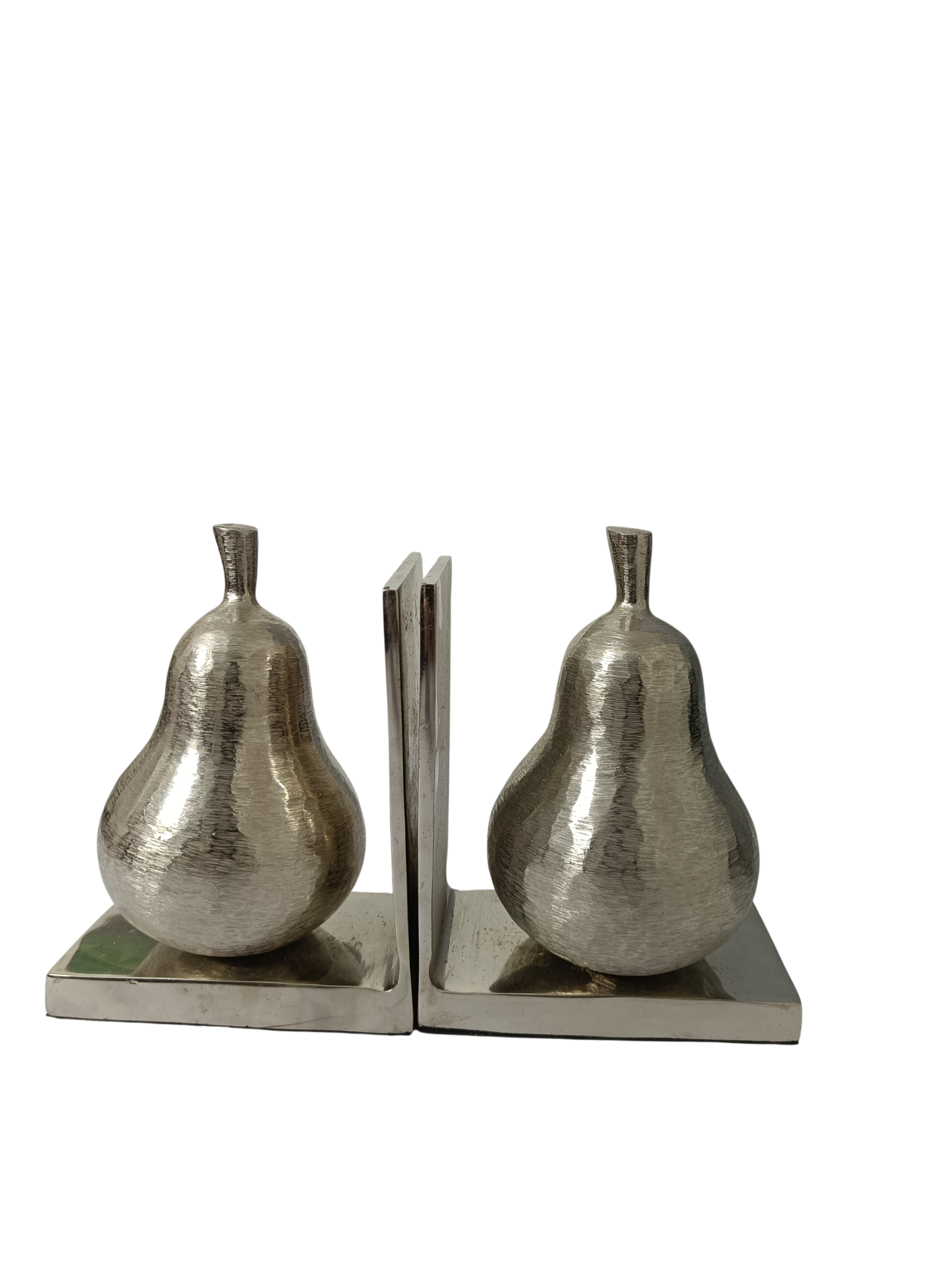 Decorative Metal Pear Bookends | Elegant Home Office Bookshelf Decor