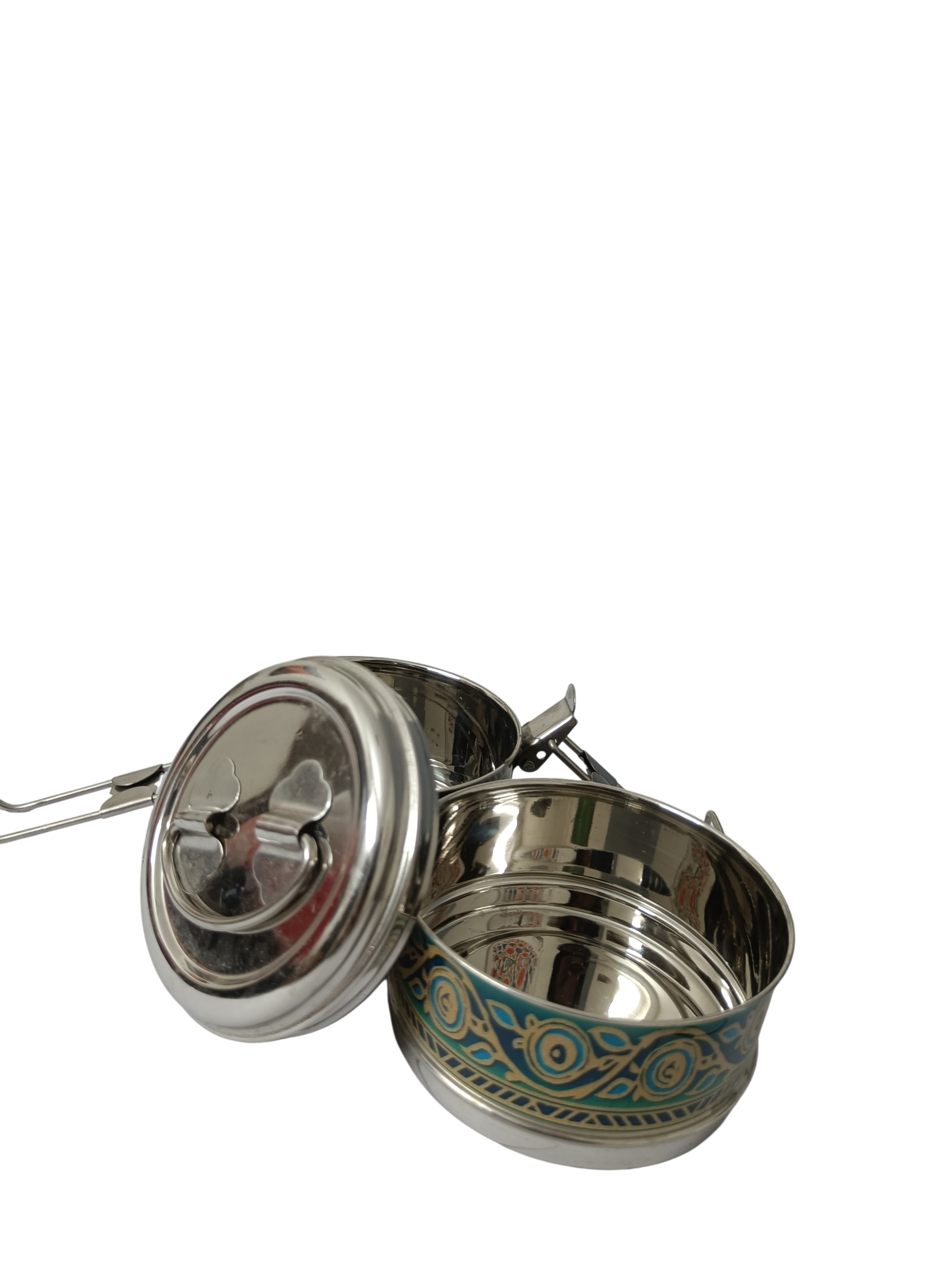 Handcrafted Meenakari Stainless Steel 2 Tier Lunch Box