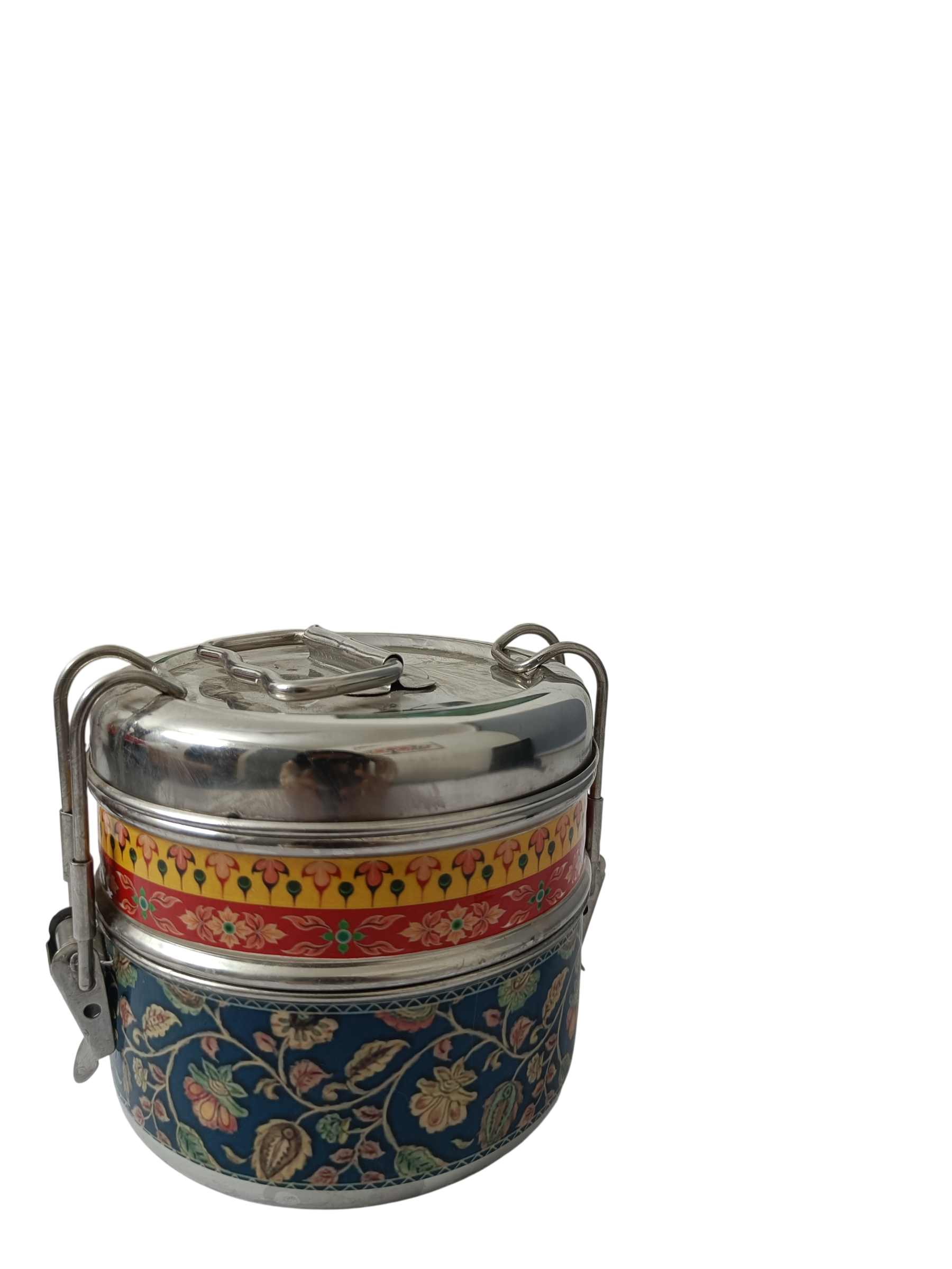 Handcrafted Meenakari Stainless Steel 2 Tier Lunch Box