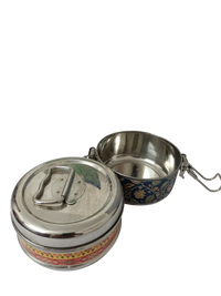 Handcrafted Meenakari Stainless Steel 2 Tier Lunch Box
