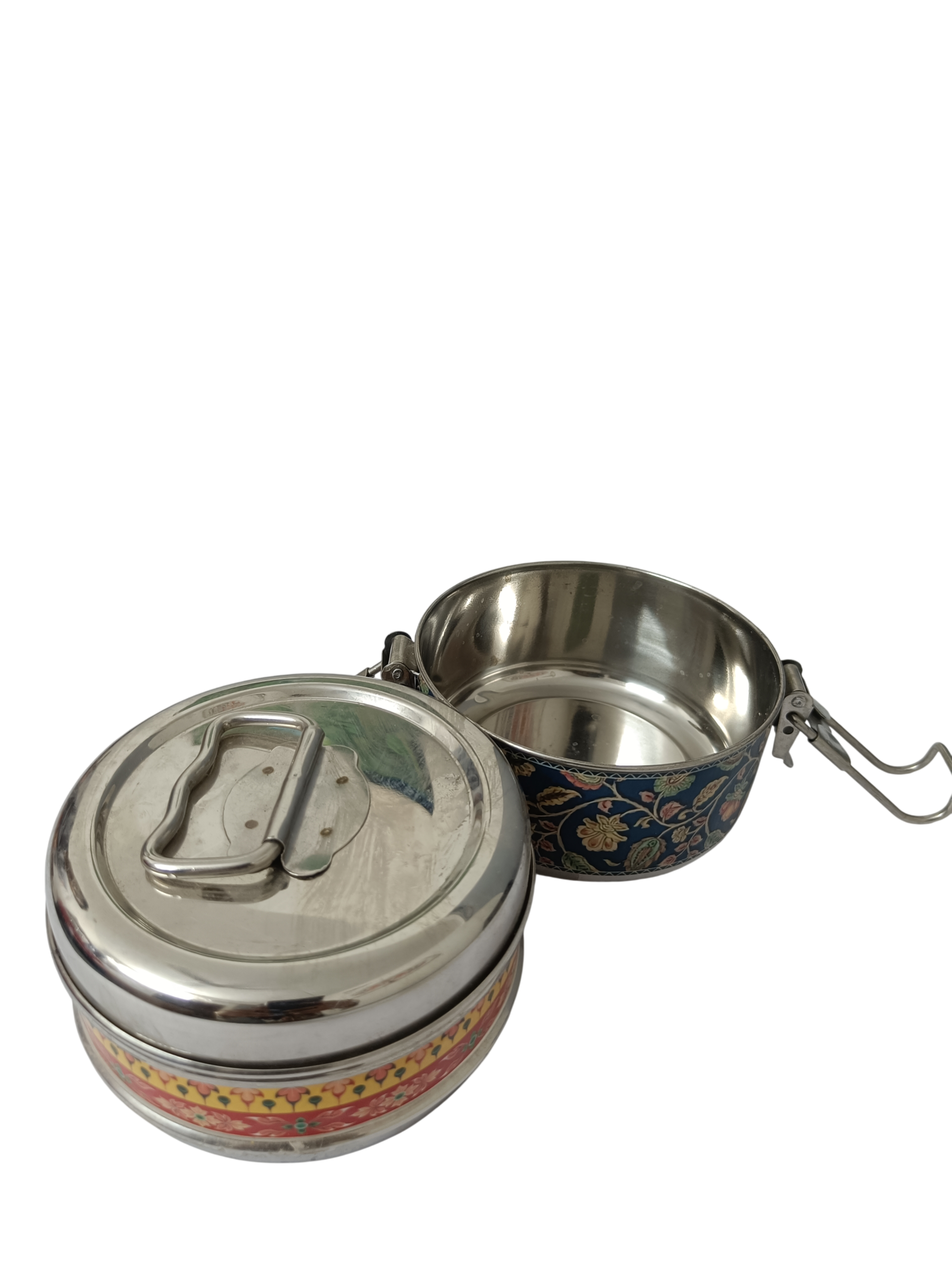 Handcrafted Meenakari Stainless Steel 2 Tier Lunch Box