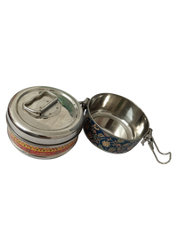 Handcrafted Meenakari Stainless Steel 2 Tier Lunch Box