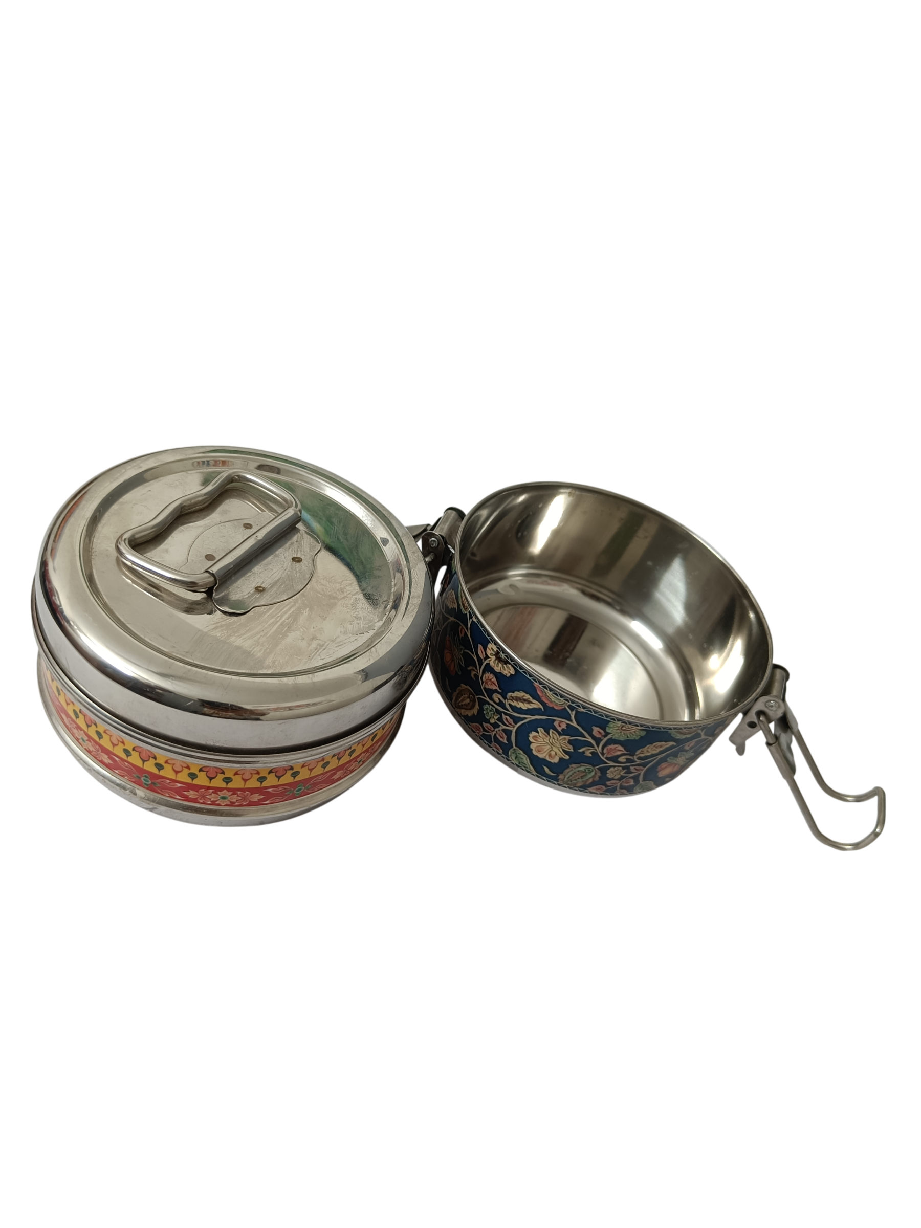 Handcrafted Meenakari Stainless Steel 2 Tier Lunch Box