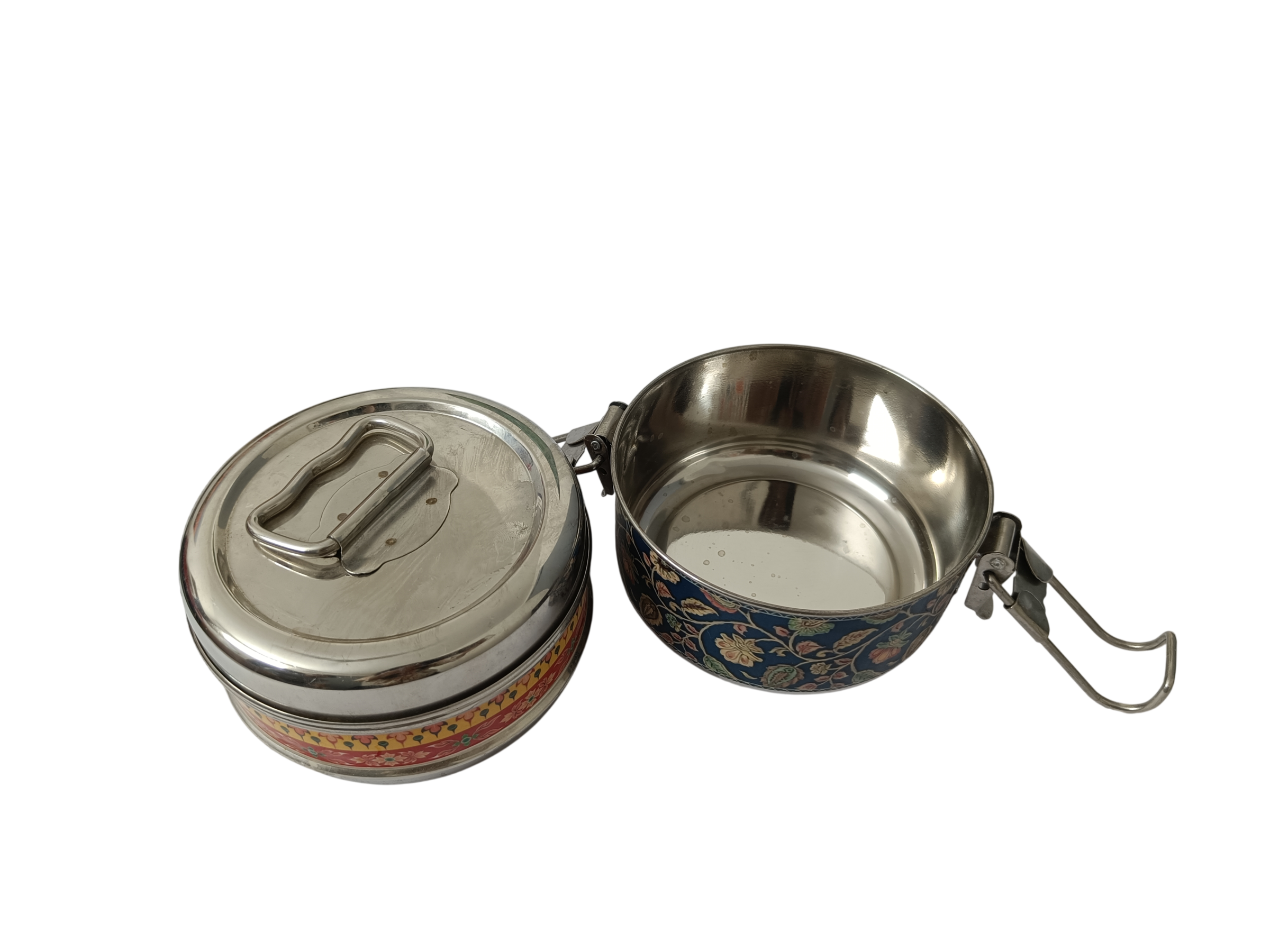 Handcrafted Meenakari Stainless Steel 2 Tier Lunch Box
