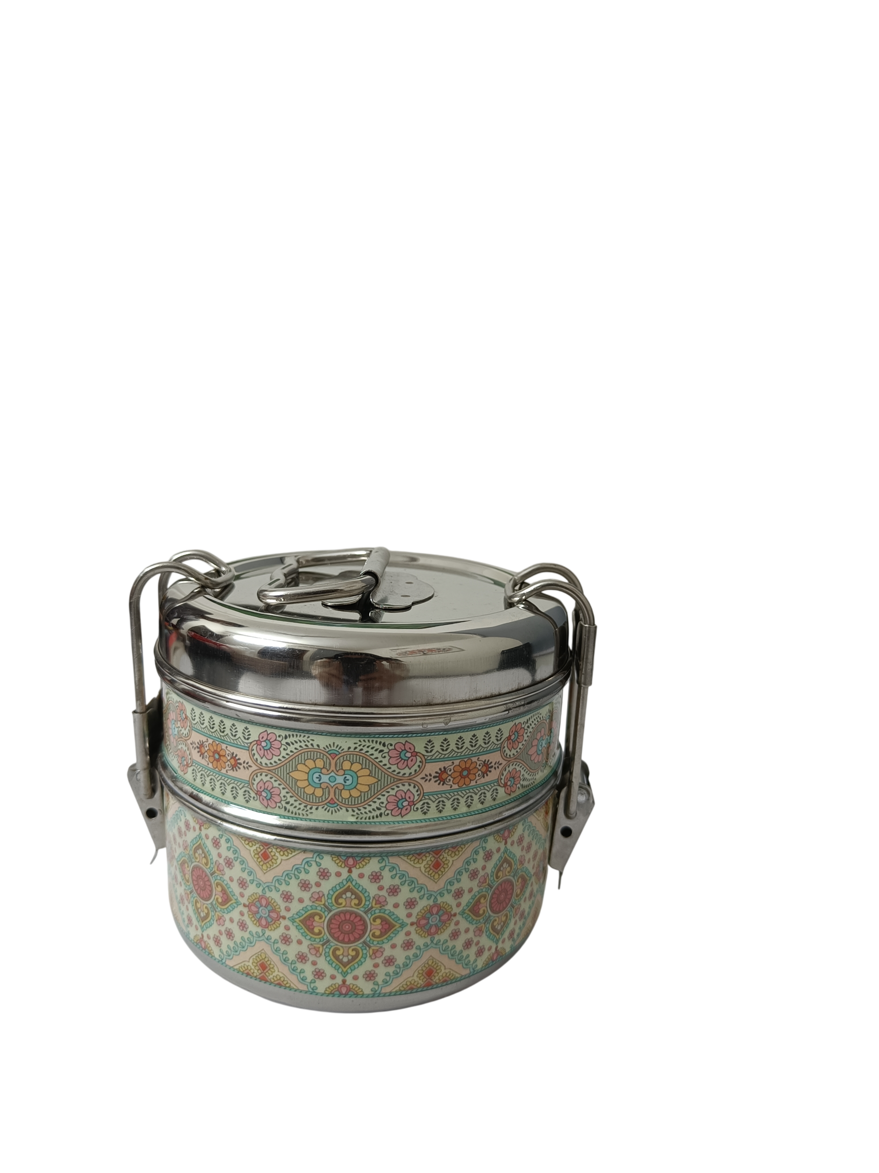 Handcrafted Meenakari Stainless Steel 2 Tier Lunch Box