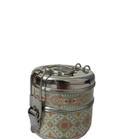 Handcrafted Meenakari Stainless Steel 2 Tier Lunch Box