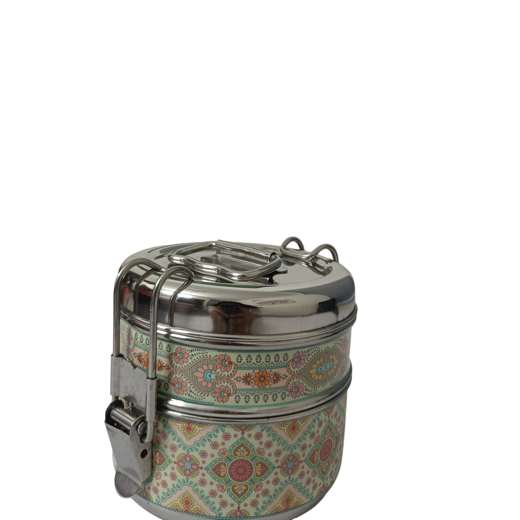 Handcrafted Meenakari Stainless Steel 2 Tier Lunch Box