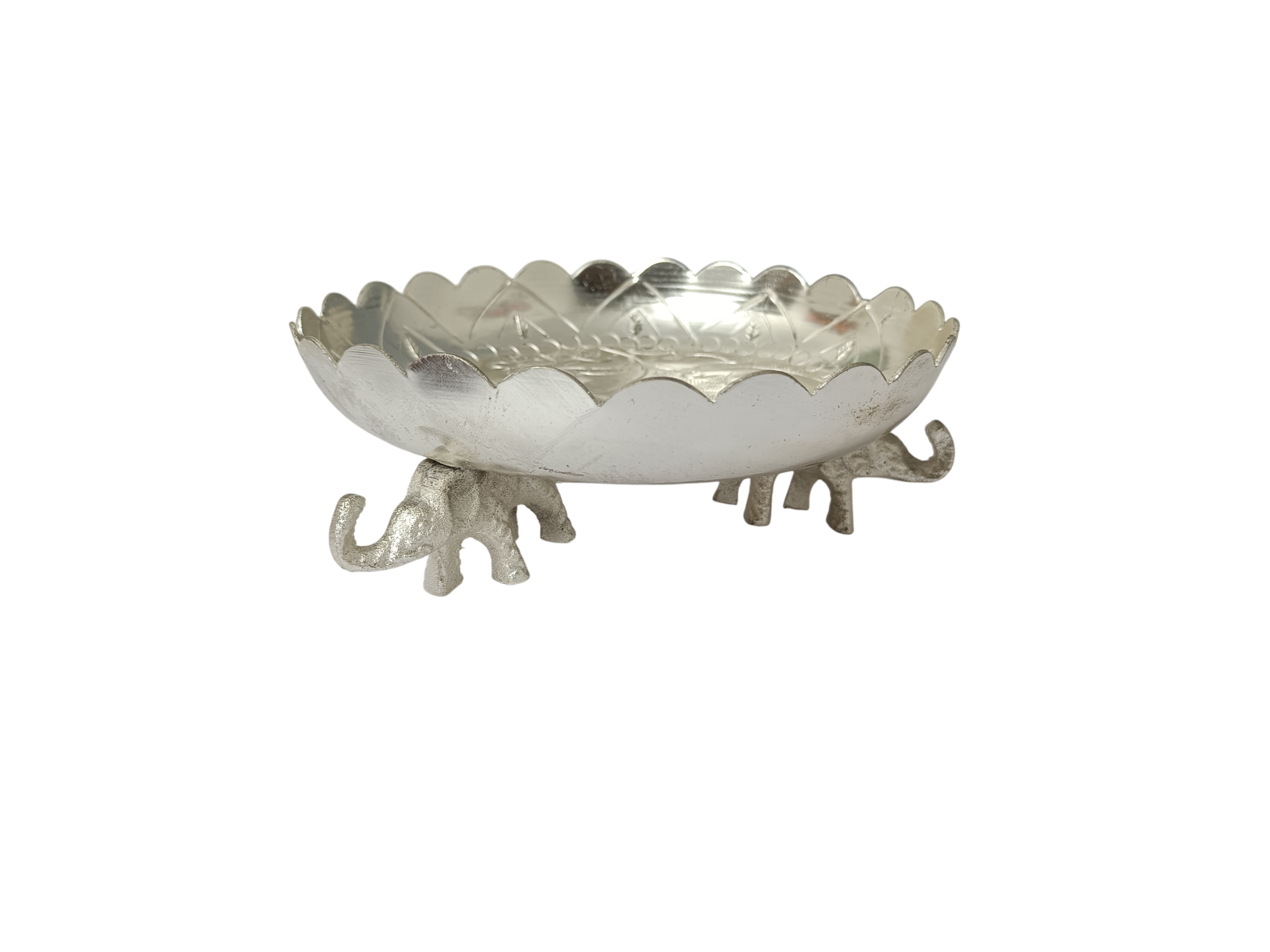 Elegant Silver Decorative Metal Bowl | Luxury Centerpiece, Dry Fruit & Potpourri Bowl