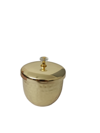Elegant Gold Decorative Storage Jar with Lid | Luxury Trinket & Dry Fruit Container