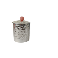 Handcrafted Silver Decorative Storage Jar with Lid | Elegant Dry Fruit, Candy & Trinket Container
